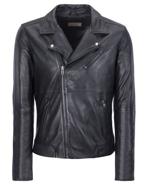 Veste en Cuir Caïus noire