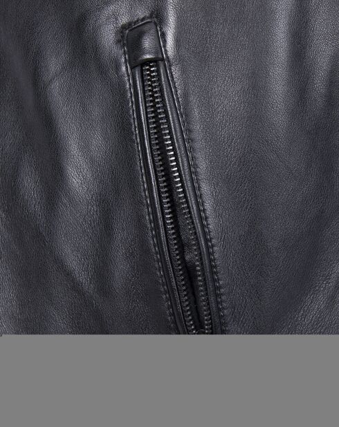 Veste en Cuir Caïus noire