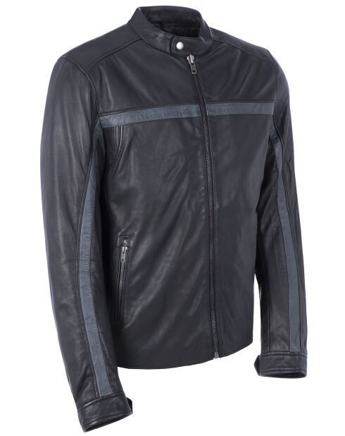 Veste en Cuir Chris noire