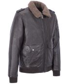 Bruine leren pilotenjas Corrado