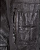 Bruine leren pilotenjas Corrado