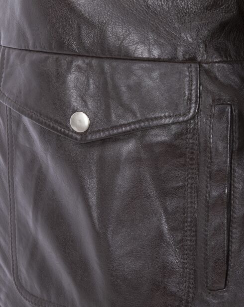 Bruine leren pilotenjas Corrado