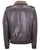 Bruine leren pilotenjas Corrado