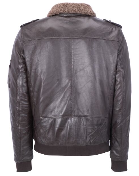 Bruine leren pilotenjas Corrado