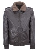 Bruine leren pilotenjas Corrado