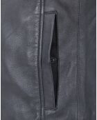 Veste en Cuir Craig noir vintage