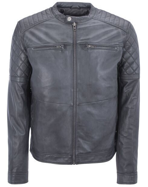 Veste en Cuir Craig noir vintage