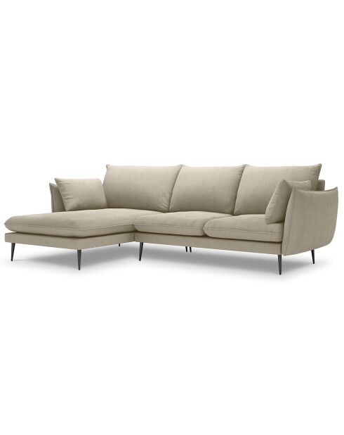 Canapé d'angle gauche elio 4 places beige - 251x170x97 cm