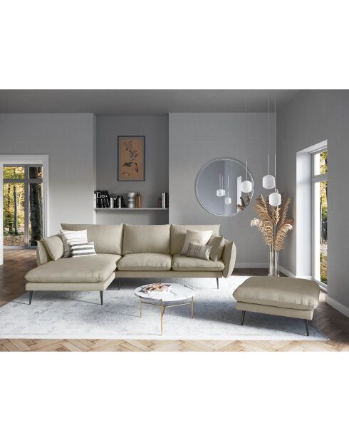 Canapé d'angle gauche elio 4 places beige - 251x170x97 cm