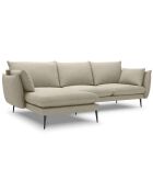 Canapé d'angle gauche elio 4 places beige - 251x170x97 cm