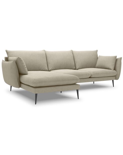 Canapé d'angle gauche elio 4 places beige - 251x170x97 cm