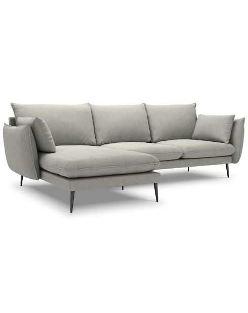 Canapé d'angle gauche elio 4 places gris clair - 251x170x97 cm