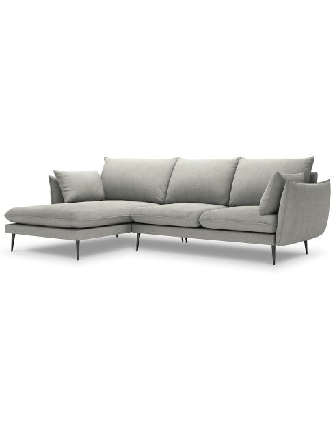 Canapé d'angle gauche elio 4 places gris clair - 251x170x97 cm