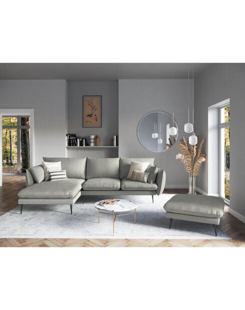 Canapé d'angle gauche elio 4 places gris clair - 251x170x97 cm