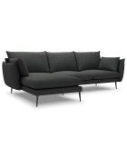 Canapé d'angle gauche elio 4 places gris foncé - 251x170x97 cm