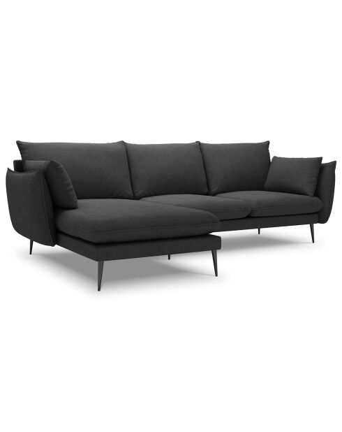 Canapé d'angle gauche elio 4 places gris foncé - 251x170x97 cm