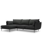 Canapé d'angle gauche elio 4 places gris foncé - 251x170x97 cm