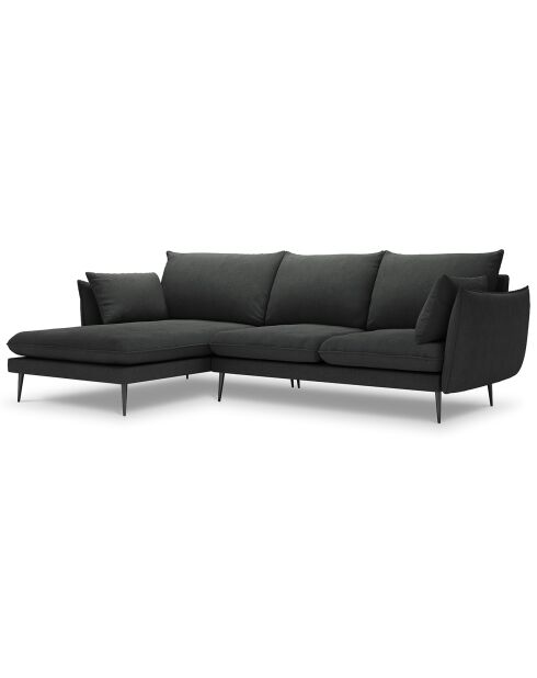 Canapé d'angle gauche elio 4 places gris foncé - 251x170x97 cm