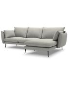 Canapé d'angle droit elio 4 places gris clair - 251x170x97 cm