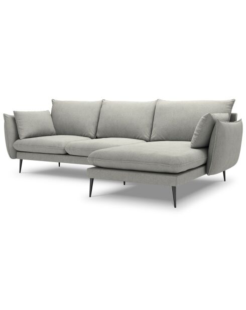 Canapé d'angle droit elio 4 places gris clair - 251x170x97 cm