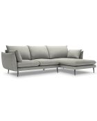 Canapé d'angle droit elio 4 places gris clair - 251x170x97 cm