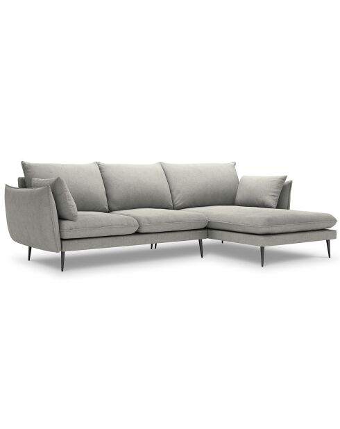 Canapé d'angle droit elio 4 places gris clair - 251x170x97 cm