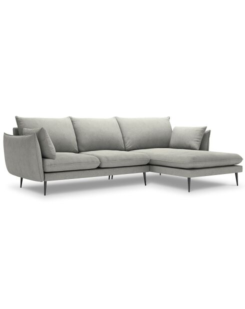 Canapé d'angle droit elio 4 places gris clair - 251x170x97 cm