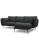 Canapé d'angle droit elio 4 places gris foncé - 251x170x97 cm