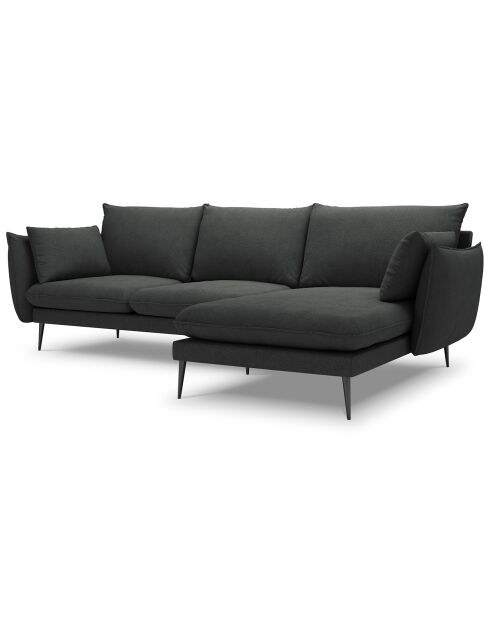Canapé d'angle droit elio 4 places gris foncé - 251x170x97 cm