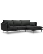 Canapé d'angle droit elio 4 places gris foncé - 251x170x97 cm
