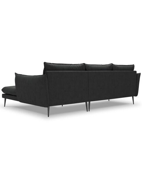 Canapé d'angle droit elio 4 places gris foncé - 251x170x97 cm