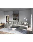 Canapé panoramique  elio 6 places gris clair - 344x170x97 cm