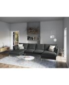Canapé panoramique  elio 6 places gris foncé - 344x170x97 cm