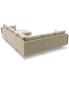 Canapé d'angle gauche panoramique Elio 7 places beige - 337x244x95 cm