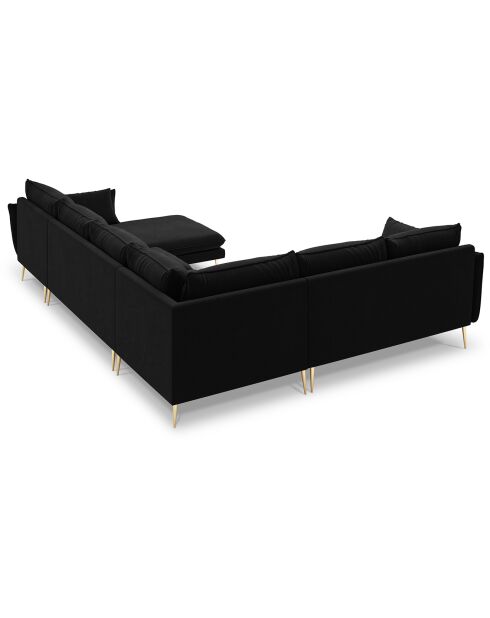 Elio 7-zits zwarte panoramische hoekbank links - 337x244x95 cm