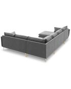 Canapé d'angle droit panoramique Elio 7 places gris clair - 337x244x95 cm