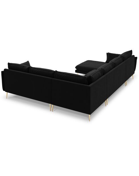 Elio 7-zits zwarte panoramische hoekbank rechts - 337x244x95 cm