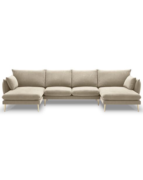 Canapé panoramique  elio 6 places beige - 344x170x97 cm