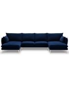 Canapé panoramique  elio 6 places bleu roi - 344x170x97 cm