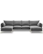 Canapé panoramique  elio 6 places gris clair - 344x170x97 cm