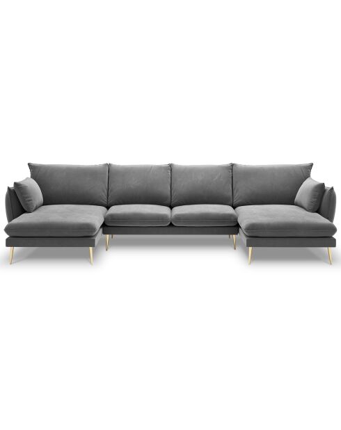 Canapé panoramique  elio 6 places gris clair - 344x170x97 cm