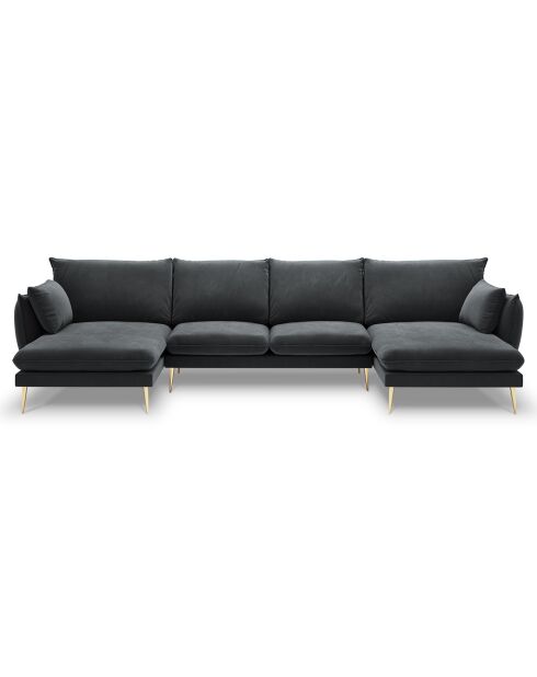 Sofá panorámico Elio 6 plazas gris - 344x170x97 cm