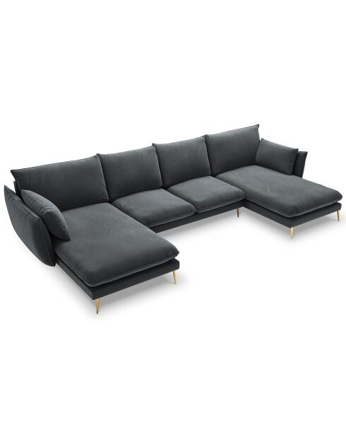 Sofá panorámico Elio 6 plazas gris - 344x170x97 cm