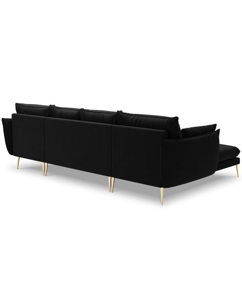 Sofá panorámico Elio 6 plazas negro - 344x170x97 cm