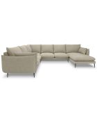 Canapé d'angle gauche panoramique Elio 7 places beige - 337x244x95 cm