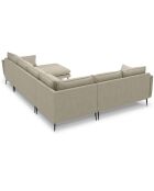 Canapé d'angle gauche panoramique Elio 7 places beige - 337x244x95 cm