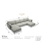 Canapé panoramique  elio 6 places beige - 344x170x97 cm