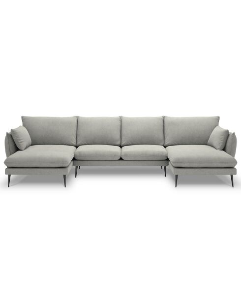 Canapé panoramique elio 6 places gris clair - 344x170x97 cm