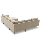 Canapé d'angle gauche panoramique Elio 7 places beige - 337x244x95 cm