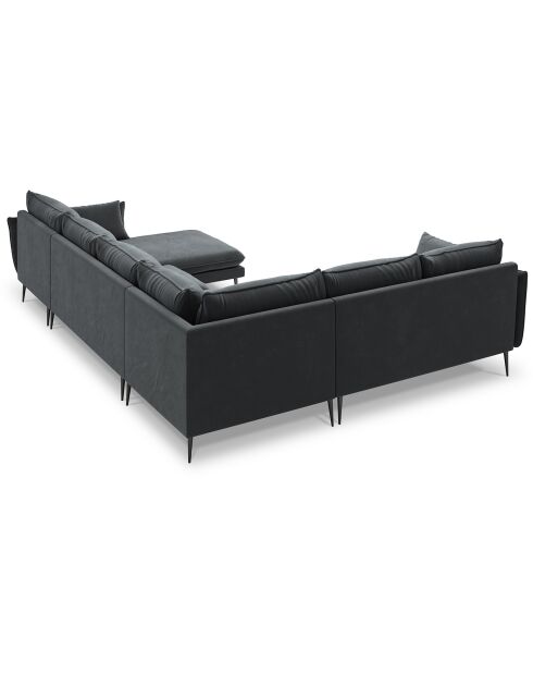 Elio 7-zits grijze panoramische linkerhoekbank - 337x244x95 cm